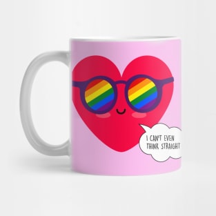 I can't even think straight - LGBT Valentines day Mug Mug